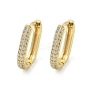 Oval Brass Micro Pave Clear Cubic Zirconia Hoop Earrings EJEW-D311-141G-4