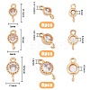 SUPERFINDINGS 24Pcs 3 Styles Brass Pave Clear Cubic Zirconia Connector Charms KK-FH0006-33-2