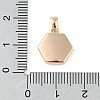 Brass Pave Shell Hexagon Charms KK-Q816-02G-3