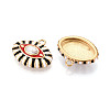 304 Stainless Steel Pave Crystal Rhinestone and Enamel Pendants STAS-T068-32B-2