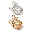 Alloy Rhinestone Bowknot Wide Open Cuff Rings for Women RJEW-S412-07KCG-2