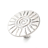 Big Flat Round with Sun Alloy Open Cuff Rings for Women RJEW-U006-04P-2