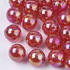AB Color Transparent Crackle Round Acrylic Beads CACR-S006-09-1
