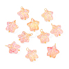 10Pcs Star with Bowknot Glass Pendants PALLOY-YW00059-05-1