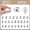 20Pcs White Cube Letter Silicone Beads 12x12x12mm Square Dice Alphabet Beads with 2mm Hole Spacer Loose Letter Beads for Bracelet Necklace Jewelry Making JX432Z-2