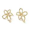 Brass Cubic Zirconia Stud Earring Findings KK-B087-12G-1