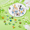45Pcs 9 Colors Duck Glass Pendants. with Brass Loop PALLOY-TAC0257-5