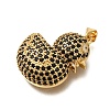 Rack Plating Brass Micro Pave Cubic Zirconia Pendants ZIRC-F142-01G-04-2