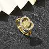 Virgin Mary Theme Clear Cubic Zirconia Finger Rings RJEW-G337-02G-06-1