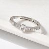 S925 Sterling Silver Adjustable Letter Rings for Women RJEW-M068-01P-Q-5