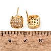 Brass Micro Pave Cubic Zirconia Stud Earrings EJEW-F418-01G-02-5