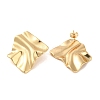 Twist Rectangle 304 Stainless Steel Stud Earrings for Women EJEW-U003-10G-2