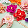 20Pcs 20 Styles Crepe Paper Flowers Decoration for Wall AJEW-WR0001-94-4