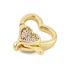 Brass Micro Pave Clear Cubic Zirconia Lobster Claw Clasps KK-P299-06G-2