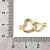 Brass Micro Pave Clear Cubic Zirconia Double Heart Connector Charms KK-I360-013G-02-3