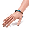Natural Agate & Tiger Eye & Black Onyx Round Beaded Stretch Bracelet BJEW-JB08400-02-3