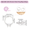 Beebeecraft 4Pcs Adjustable Brass Finger Ring Components KK-BBC0011-81-2