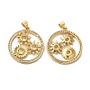 Rack Plating Brass Pave Cubic Zirconia Pendants KK-O142-54G-2