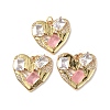 Brass Micro Pave Clear Cubic Zirconia Pendants KK-E068-VF336-4