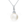 Elegant S925 Silver Pearl Zircon Pendant Necklaces GH0986-1