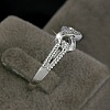 Brass & Clear Cubic Zirconia Finger Rings for Women FS-WGA713C-04-2