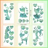 6PCS PVC Stickers Dazzling Color Window Stickers 3D Laser Puppy And Heart Shapes Electrostatic Glass Window Stickers JX834A-2