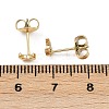 304 Stainless Steel Moon Stud Earrings EJEW-K268-35G-3