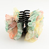 Flower Cloth Plastic Claw Hair Clips PHAR-S275-09-3
