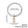 Fashionable Brass Micro Pave Clear Cubic Zirconia Charm Bracelets AF9298-9-1