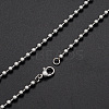 Unisex 304 Stainless Steel Ball Chain Necklaces NJEW-T012-05-46-S-1