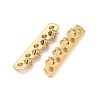 Brass Micro Pave Clear Cubic Zirconia Spacer Bars KK-Z139-11G-03-2