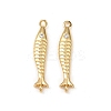 Brass Pave Cubic Zirconia Fish Connector Charms KK-L255-11G-1