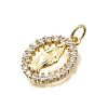 Brass Micro Pave Cubic Zirconia Pendants KK-P336-04D-G-2