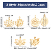 30Pcs 3 Style Tibetan Style Alloy Yoga Theme Pendants FIND-BC0002-67-2
