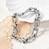 304 Stainless Steel Rectangle Link Chain Bracelets for Women Men BJEW-F488-64P-2