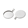 304 Stainless Steel Pendant Cabochon Settings STAS-L282-010P-09-2