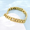 304 Stainless Steel Cuban Link & Panther chain Bracelets for Women Men BJEW-R018-11G-2