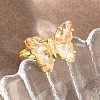 Brass Micro Pave Cubic Zirconia Finger Rings GL-CBA65A8-01G-4