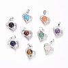 Natural & Synthetic Mixed Gemstone Pendants G-L512-O-1