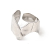 Non-Tarnish 304 Stainless Steel Wave Open Cuff Ring for Women RJEW-E063-17P-3
