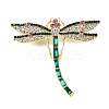 Golden Plated Alloy Colorful Rhinestone Insect Brooches LS-JEWB-L017-07G-01-1