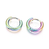 Ion Plating(IP) 304 Stainless Steel Huggie Hoop Earrings EJEW-F111B-13mm-Y-1