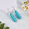 Synthetic Turquoise Bullet Dangle Stud Earrings EJEW-PH01406-02-2