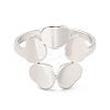 Non-Tarnish 201 Stainless Steel Flower Adjustable Ring for Women RJEW-F131-05P-2