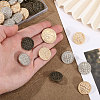 CHGCRAFT 30Pcs 3 Style Zinc Alloy Shank Buttons FIND-CA0008-90-3