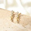 Brass Micro Pave Clear Cubic Zirconia Stud Earrings EJEW-R016-26G-01-1