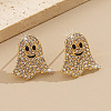 Ghost Alloy Crystal Rhinestone Stud Earrings FS-WG84691-01-1