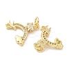 Brass Micro Pave Cubic Zirconia Pendants KK-Z120-30G-2