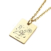 Birthday Flower 304 Stainless Steel Pendant Nacklaces For Women STAS-S124-03G-05-1