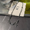 Hip-Hop Style 201 Stainless Steel Spiked Cone Tassel Ball Link Chain Necklaces for Sweater Match FS-WG323D8-01-4